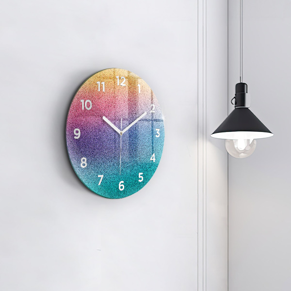 Round glass wall clock Gradient pattern