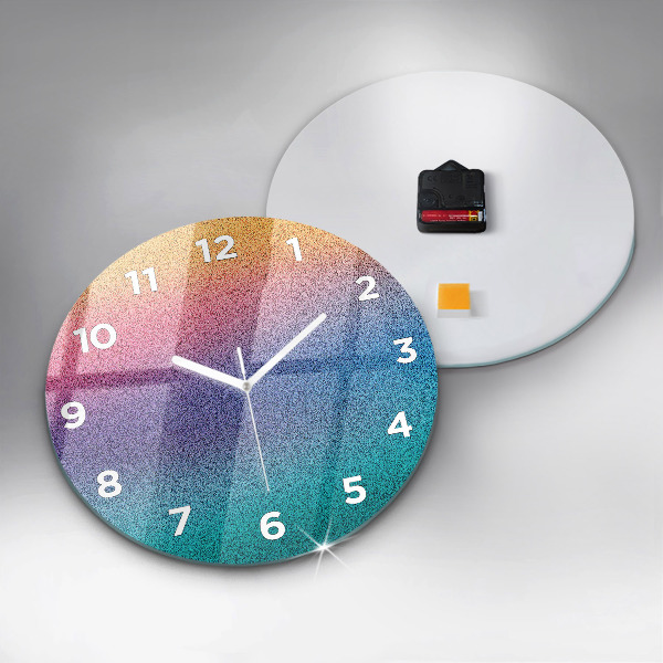 Round glass wall clock Gradient pattern