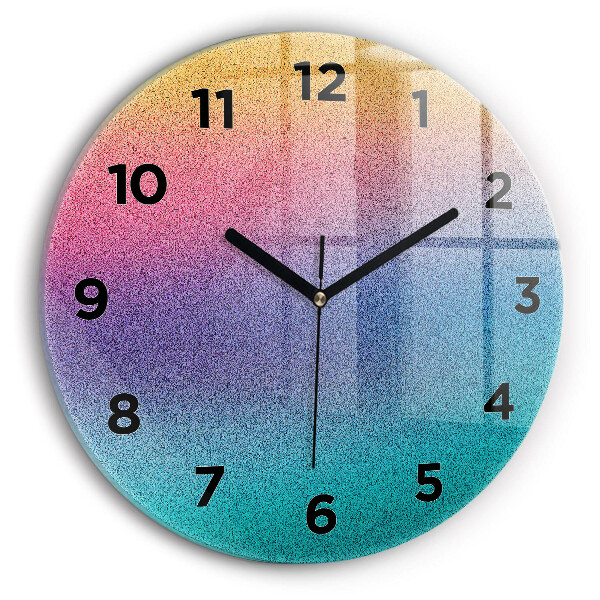 Round glass wall clock Gradient pattern