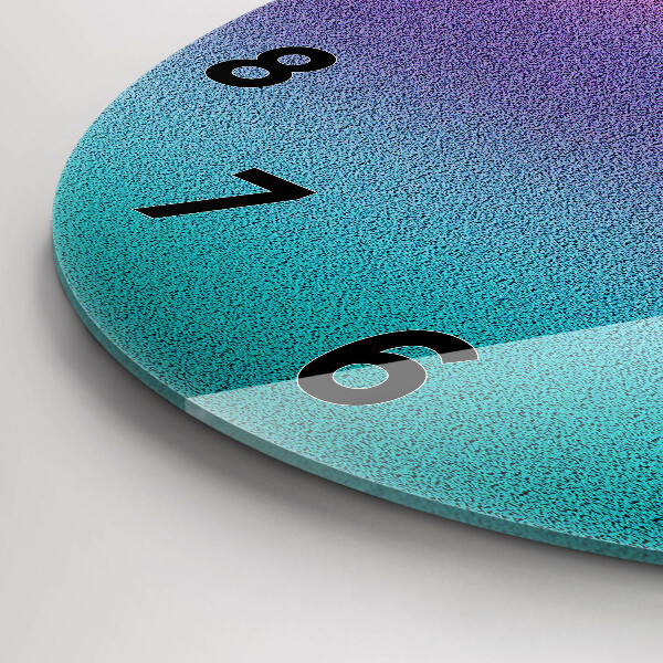 Round glass wall clock Gradient pattern