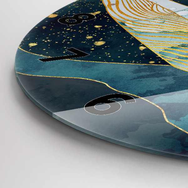 Round glass wall clock Abstract whale