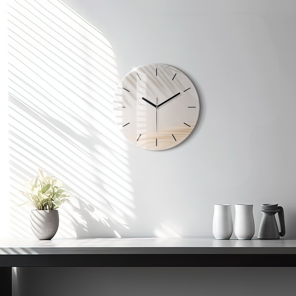 Round glass wall clock Creamy abstraction