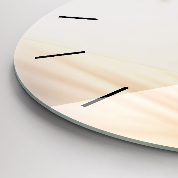 Round glass wall clock Creamy abstraction