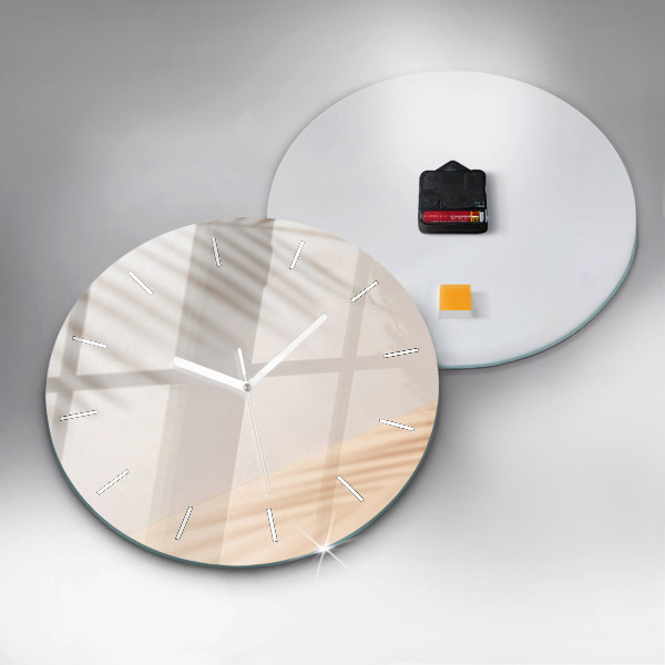 Round glass wall clock Creamy abstraction