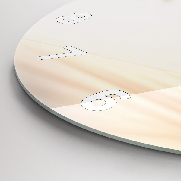 Round glass wall clock Creamy abstraction