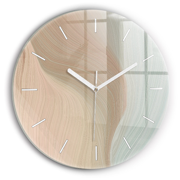 Round glass wall clock Wave abstraction