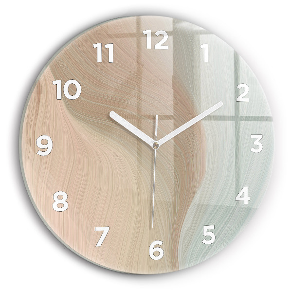 Round glass wall clock Wave abstraction