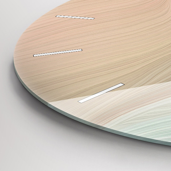 Round glass wall clock Wave abstraction