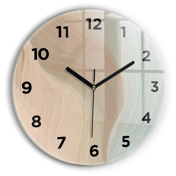 Round glass wall clock Wave abstraction