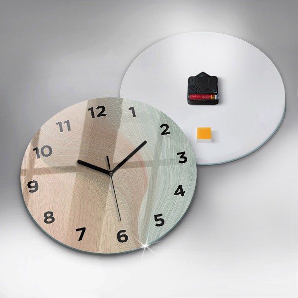 Round glass wall clock Wave abstraction