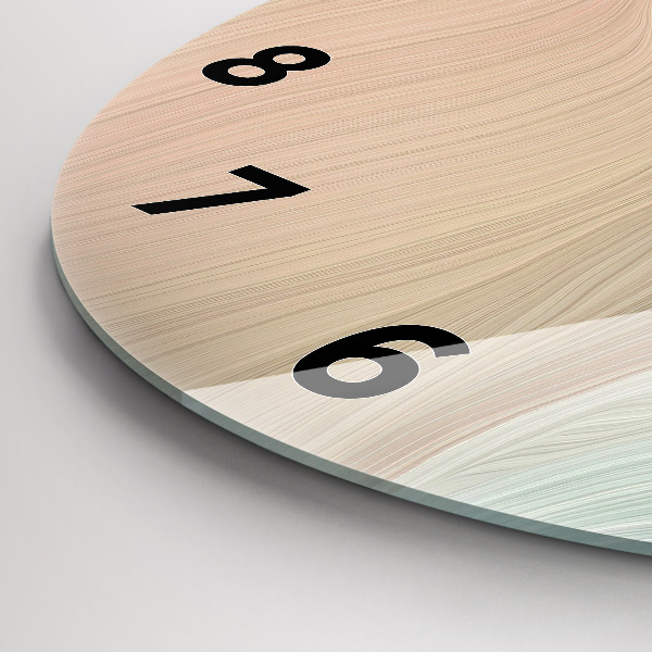 Round glass wall clock Wave abstraction