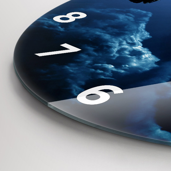 Round glass wall clock Great Galaxy