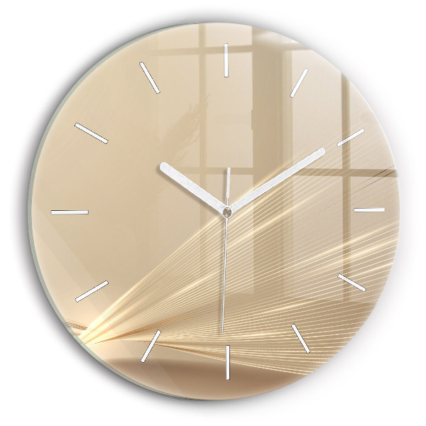 Round glass wall clock Abstract light