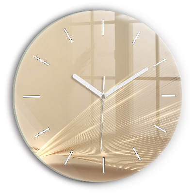 Round glass wall clock Abstract light