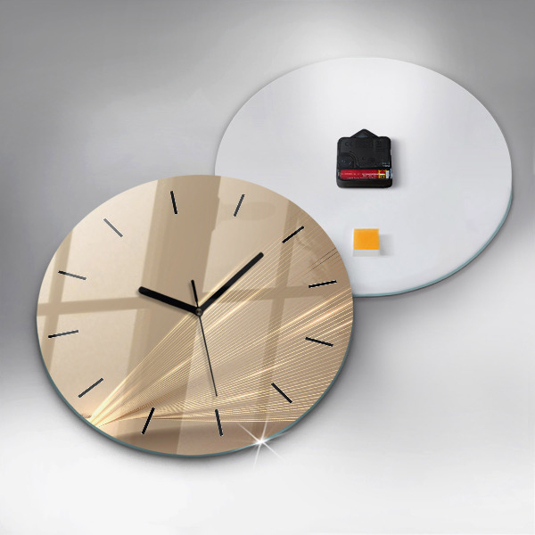 Round glass wall clock Abstract light
