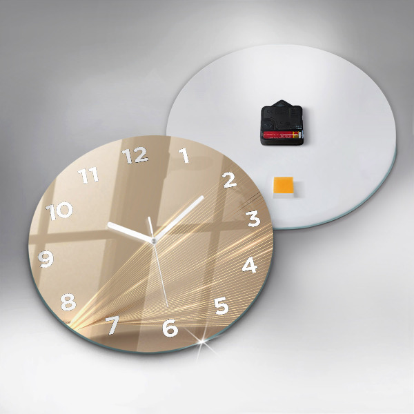 Round glass wall clock Abstract light