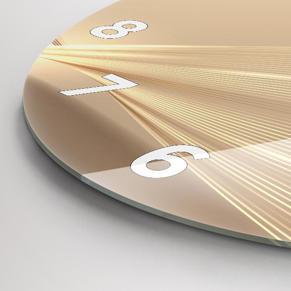 Round glass wall clock Abstract light