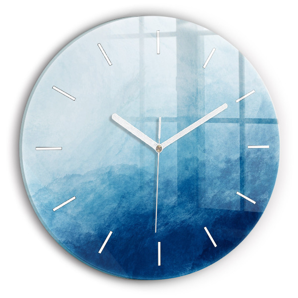 Round glass wall clock Abstraction water