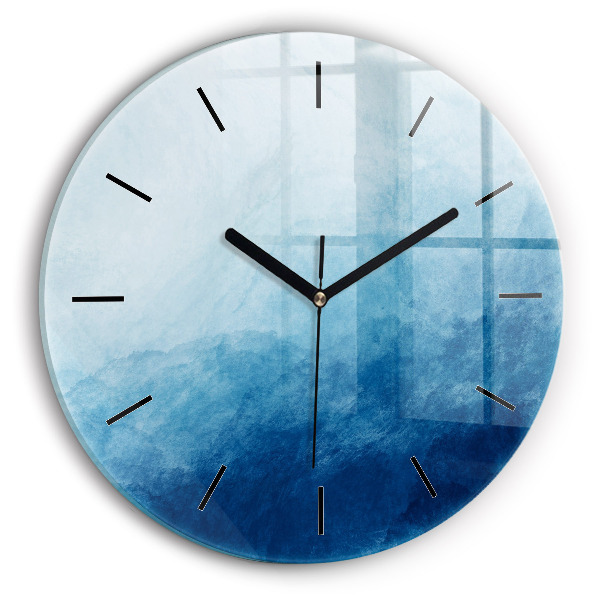 Round glass wall clock Abstraction water