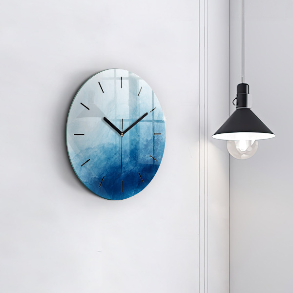 Round glass wall clock Abstraction water