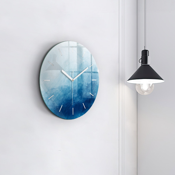 Round glass wall clock Abstraction water