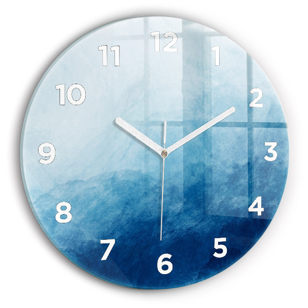 Round glass wall clock Abstraction water
