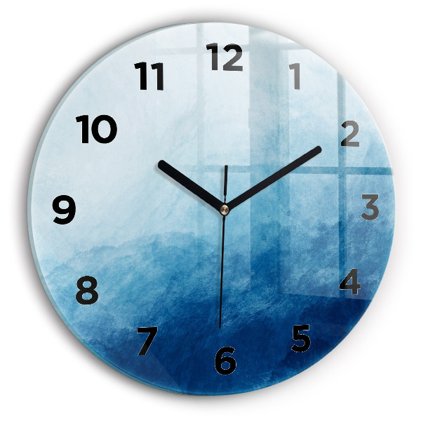 Round glass wall clock Abstraction water