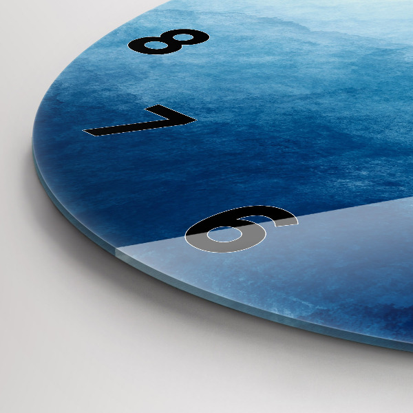 Round glass wall clock Abstraction water
