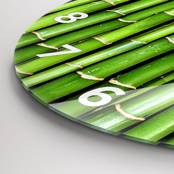 Round glass wall clock Asian Bamboo