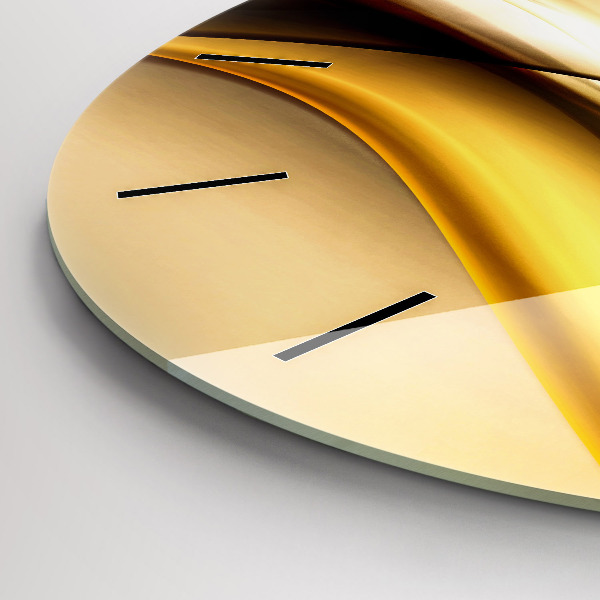 Round glass wall clock Abstract wave