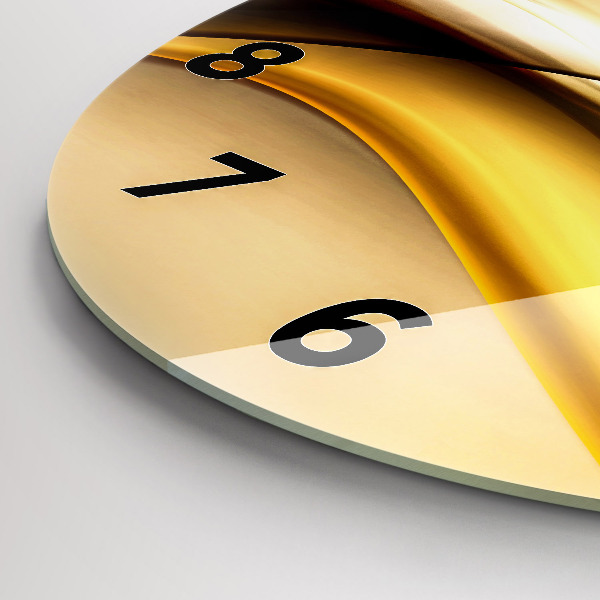 Round glass wall clock Abstract wave