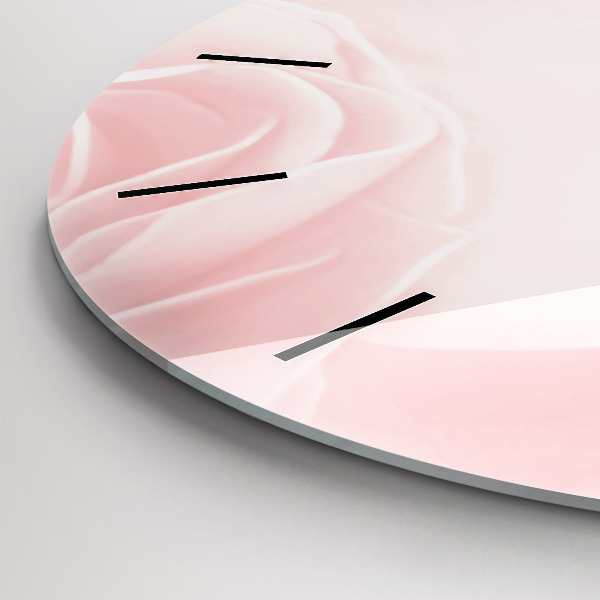Round glass wall clock Roses