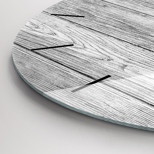 Round glass wall clock Wooden panels