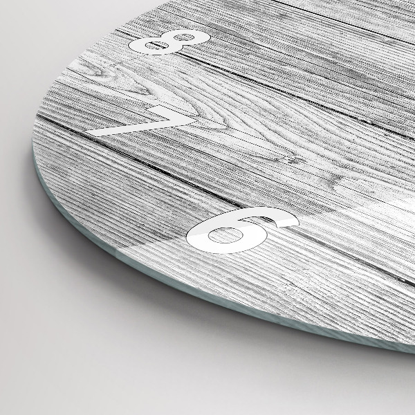 Round glass wall clock Wooden panels