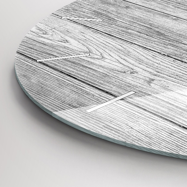 Round glass wall clock Wooden panels