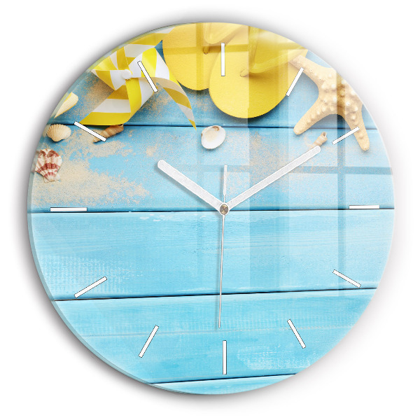 Round glass wall clock Beach accessories and boards