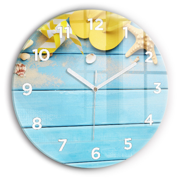 Round glass wall clock Beach accessories and boards