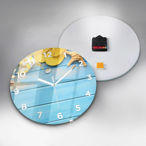 Round glass wall clock Beach accessories and boards