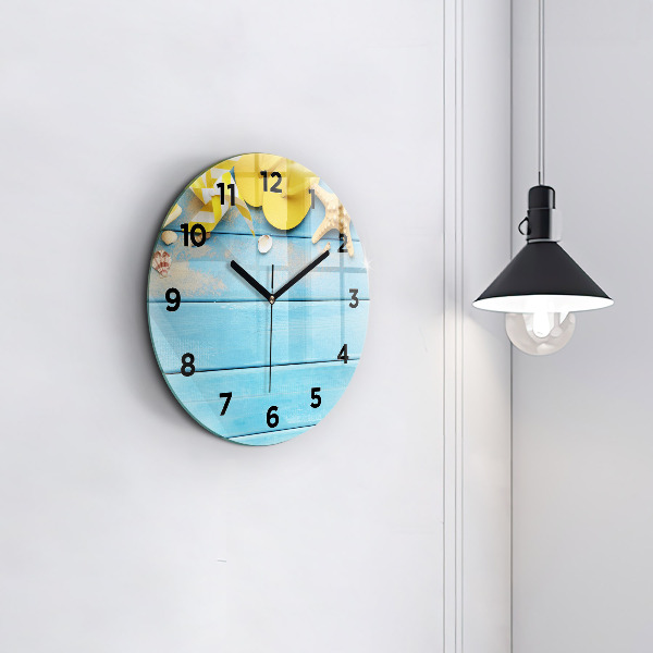 Round glass wall clock Beach accessories and boards