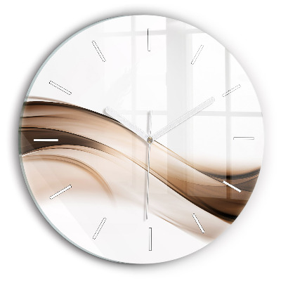 Round glass wall clock Abstraction line
