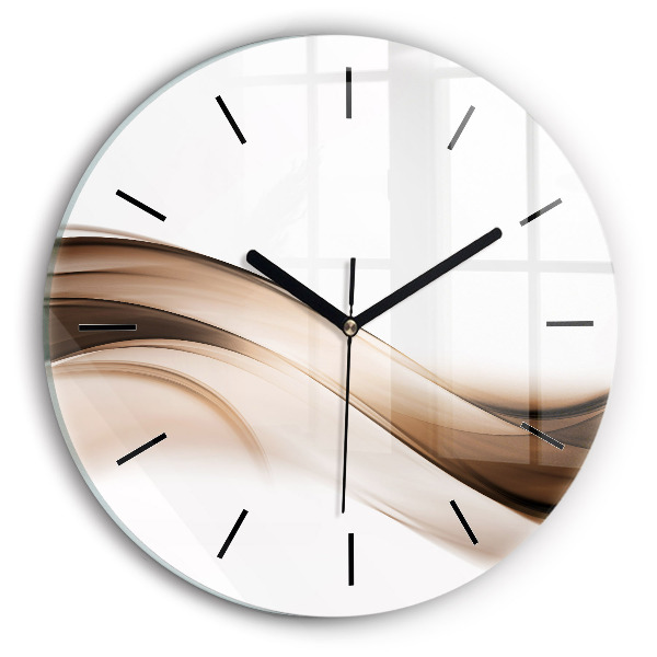 Round glass wall clock Abstraction line