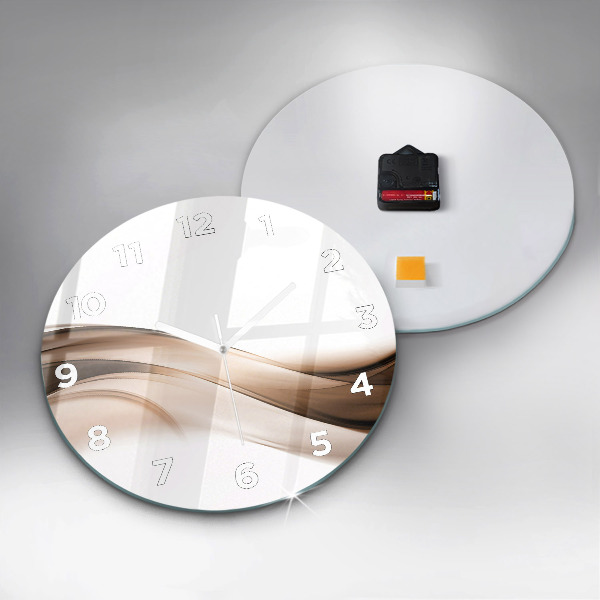 Round glass wall clock Abstraction line