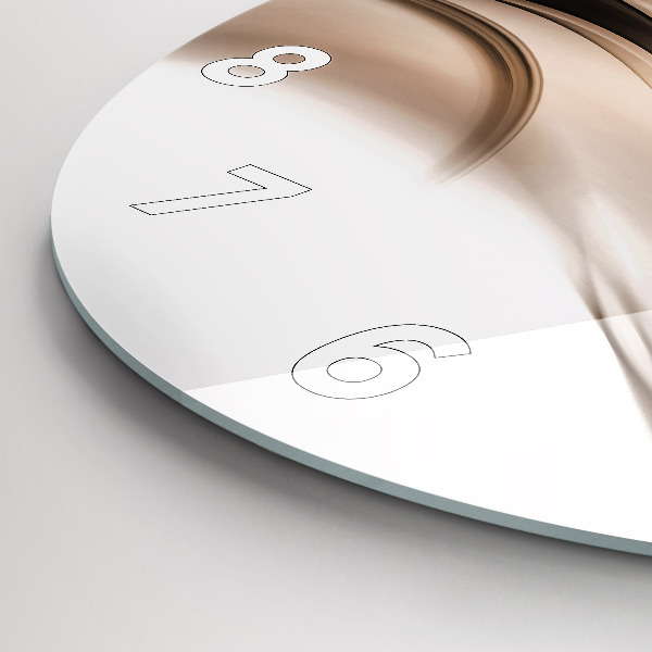 Round glass wall clock Abstraction line