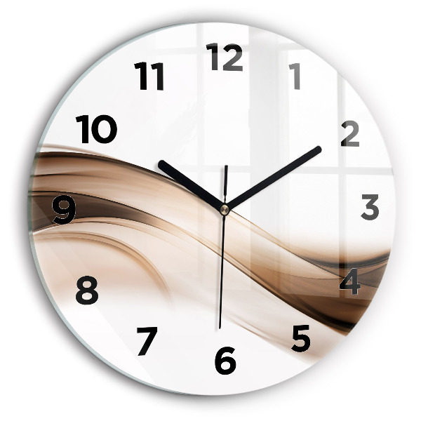 Round glass wall clock Abstraction line