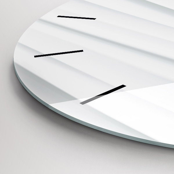 Round glass wall clock Waves texture