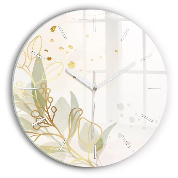 Round glass wall clock Pastel abstraction
