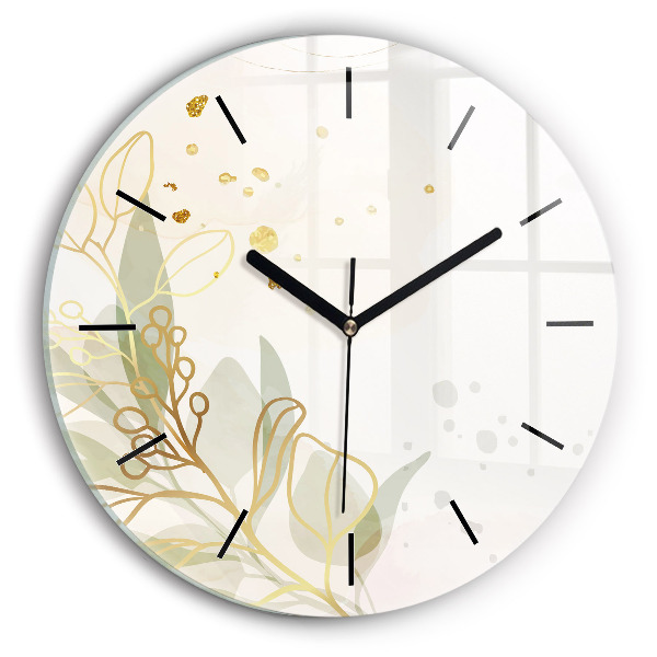 Round glass wall clock Pastel abstraction