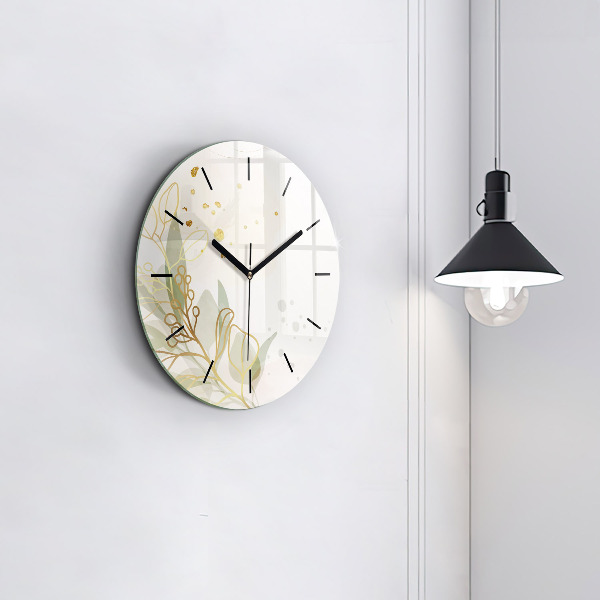 Round glass wall clock Pastel abstraction