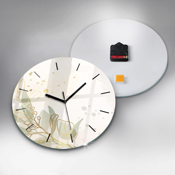 Round glass wall clock Pastel abstraction