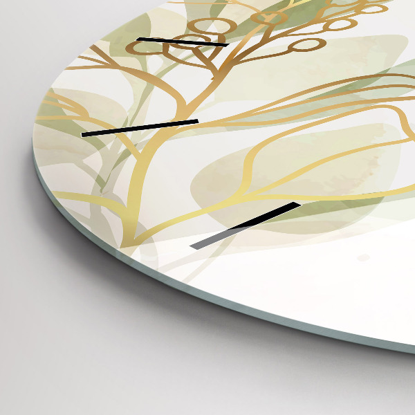 Round glass wall clock Pastel abstraction